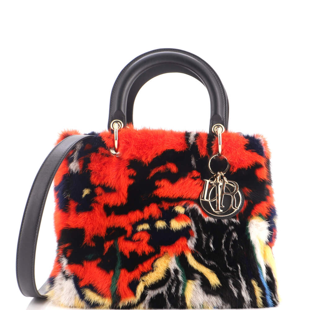 Christian Dior Medium Lady Dior Bag Limited Edition Printed Mink